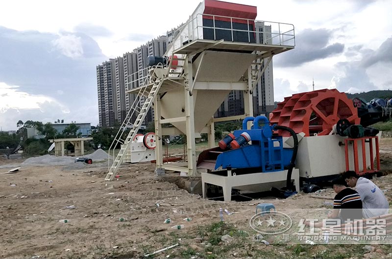 固定式建筑垃圾破碎生產線現場